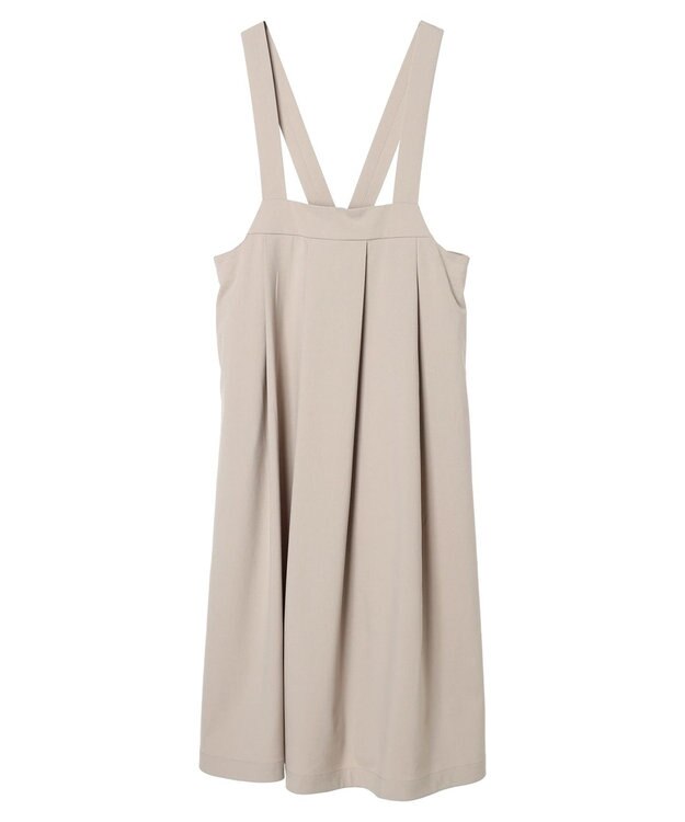 AMERICAN HOLIC 丈違いフロントタックジャンバースカート Gray Beige