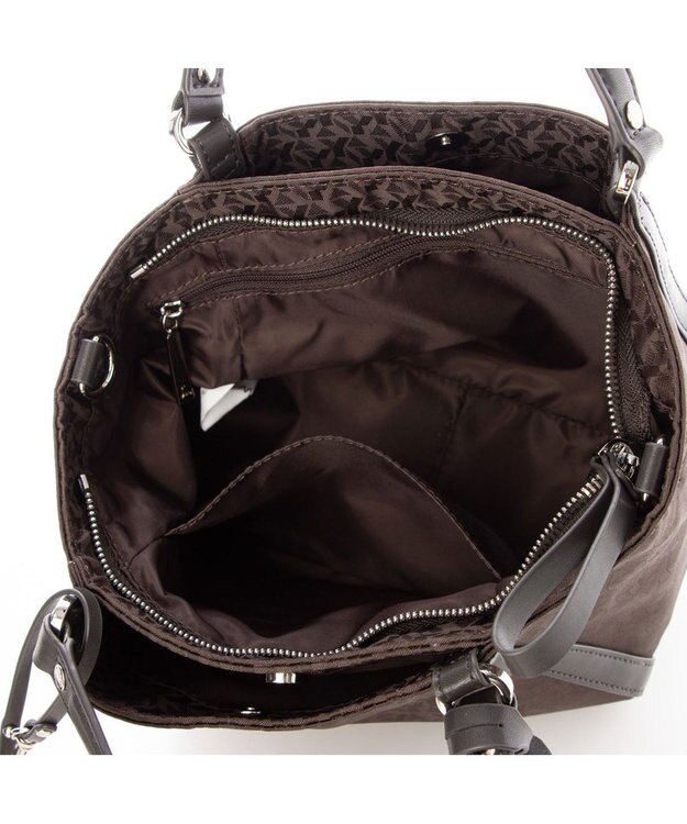 Y'SACCS モノグラム×リサイクルレザー 2WAYミニマムトート チョコ