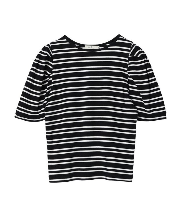 earth music&ecology パワーショルダーリブプルオーバー Border