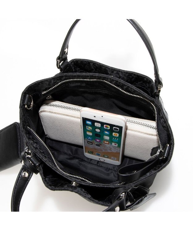 Y'SACCS モノグラム×リサイクルレザー 2WAYミニマムトート ブラック