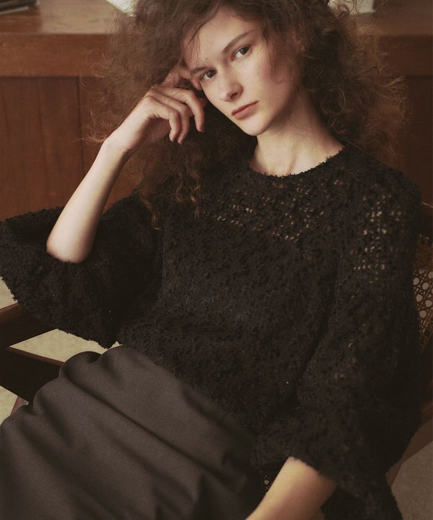 #Newans 【洗える】フィラッフィギャザースリーブブラウス ブラック