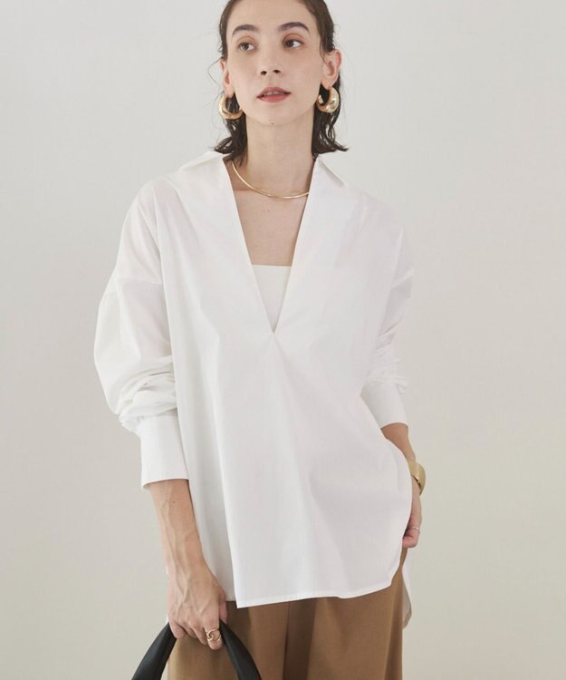 WEGO 【ANGIE VINTAGE】スキッパーシャツ ホワイト
