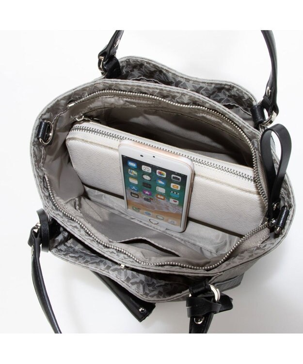 Y'SACCS モノグラム×リサイクルレザー 2WAYミニマムトート グレージュ