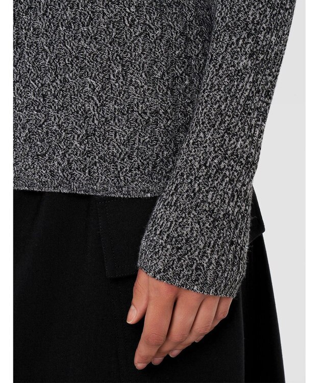 JOSEPH 【洗える】ケーブル&リブ　ハイネックニット Ivory/Black