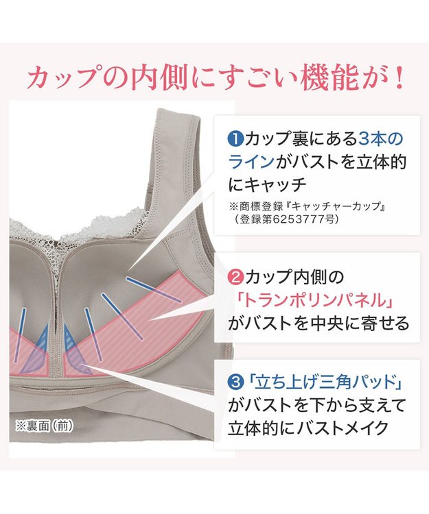 BRADELIS New York 【BRADELIS NewYork peace】ハートのキャッチャーカップで格上げフィットブラ23 ノンワイヤーでラクなのにしっかり美胸シルエット トープ