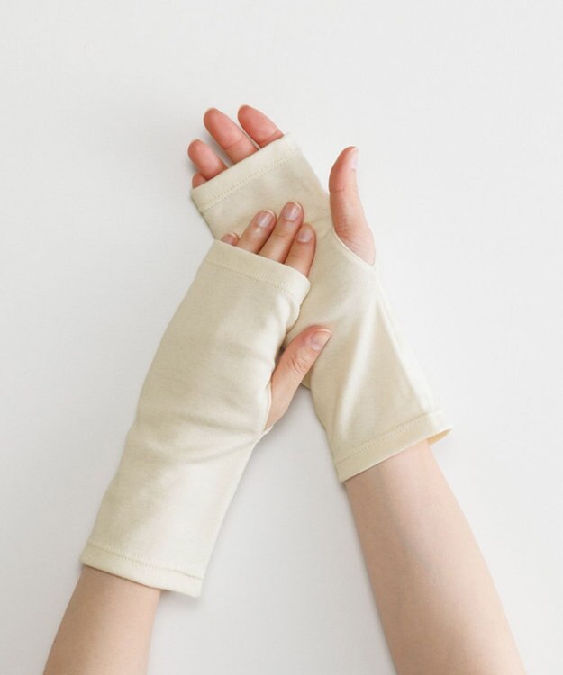 ORuKuBET pure organic cotton wrist cover 【 UVカット・オーガニックコットン・日本製 】 アイボリー