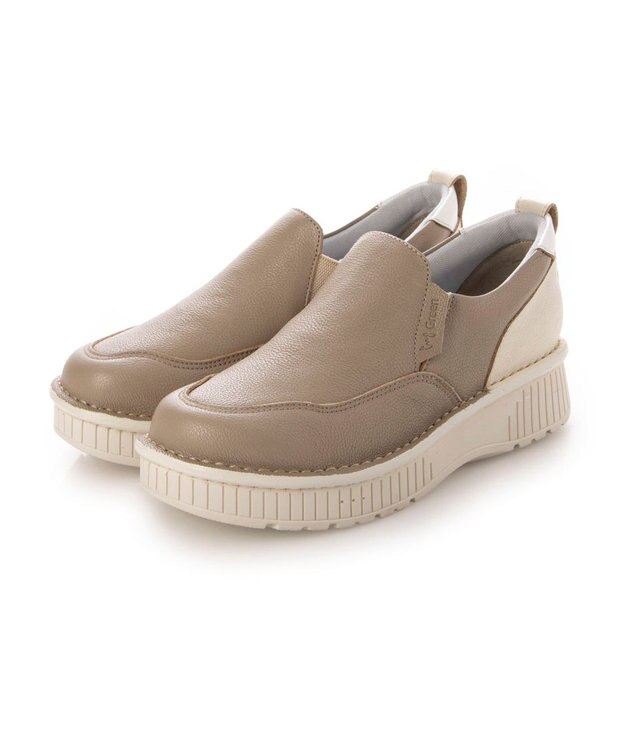 ing <ing>【サスティナブル】厚底スリッポンスニーカー オークコンビ