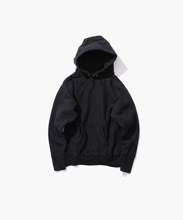 ATON GARMENT DYED URAKE | フーディ - UNISEX BLACK
