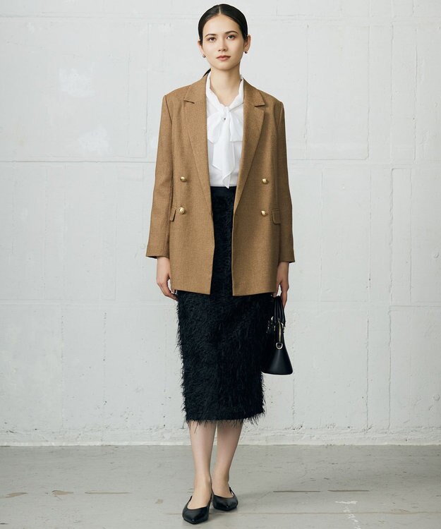 自由区 【カタログ掲載】ソフトスパンビエラボウタイ ブラウス オフ