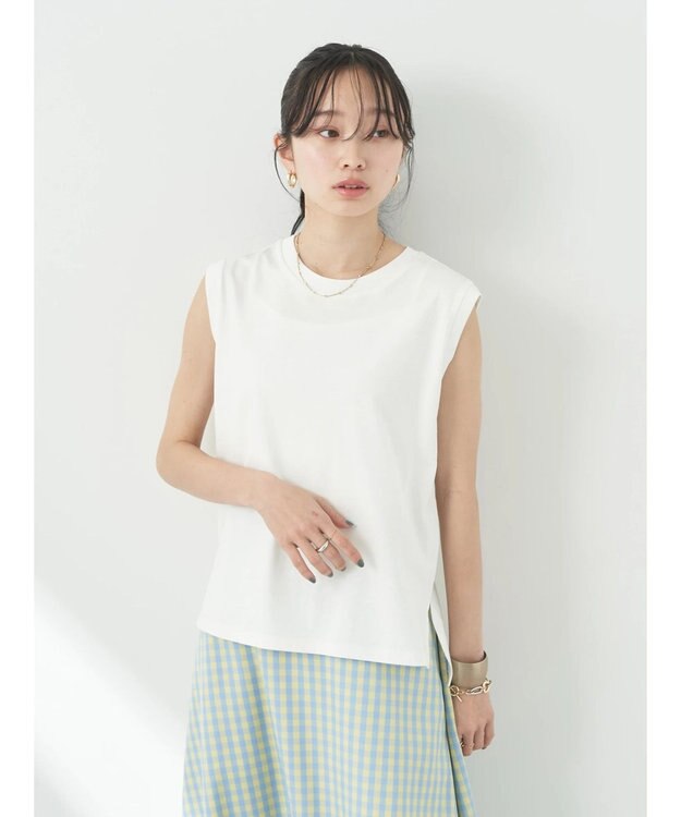 earth music&ecology ノースリーブカットソー（汗じみ防止） Off White