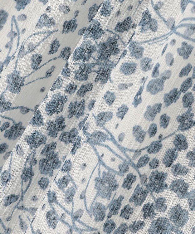 ANY SIS 【2SET】タックスリーブ トップス × フラワープリント スカート ネイビー系