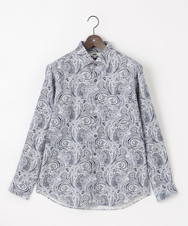 JOSEPH ABBOUD 【LIBERTY・綿100％】リバティペイズリープリントコーデュロイ シャツ ネイビー系6