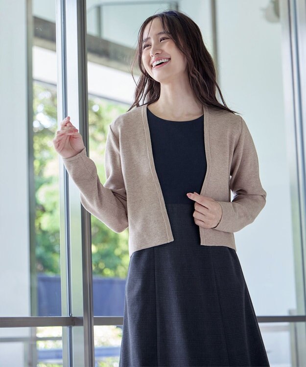 Tiaclasse 【洗える】チェックコンビエンパイアワンピース ネイビーチェック