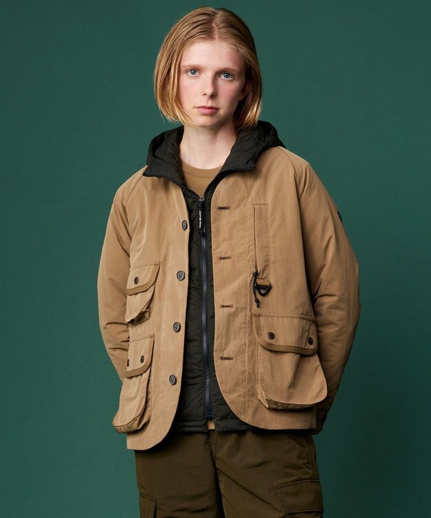 JOSEPH ABBOUD MOUNTAIN 【ストレッチ/撥水/軽量/パッカブル/ライナードッキング対応】2WAYストレッチ ダウン パーカー カーキ系