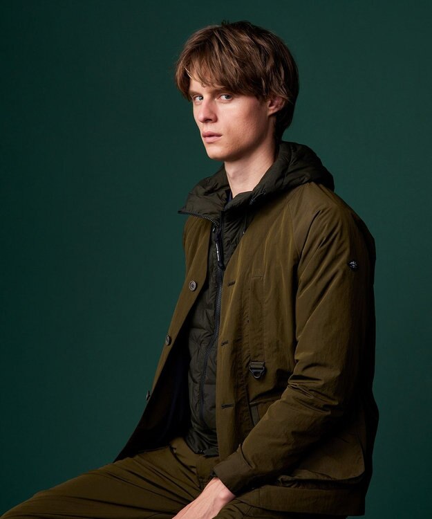 JOSEPH ABBOUD MOUNTAIN 【ストレッチ/撥水/軽量/パッカブル/ライナードッキング対応】2WAYストレッチ ダウン パーカー カーキ系