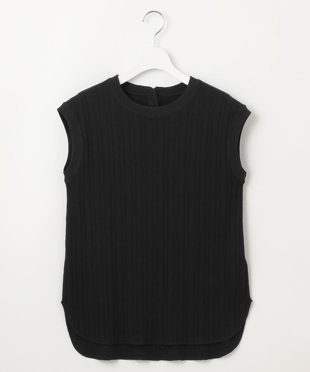 23区 S 【SLOW/一部店舗限定】ランダムリブフライス フレンチスリーブ カットソー ブラック系