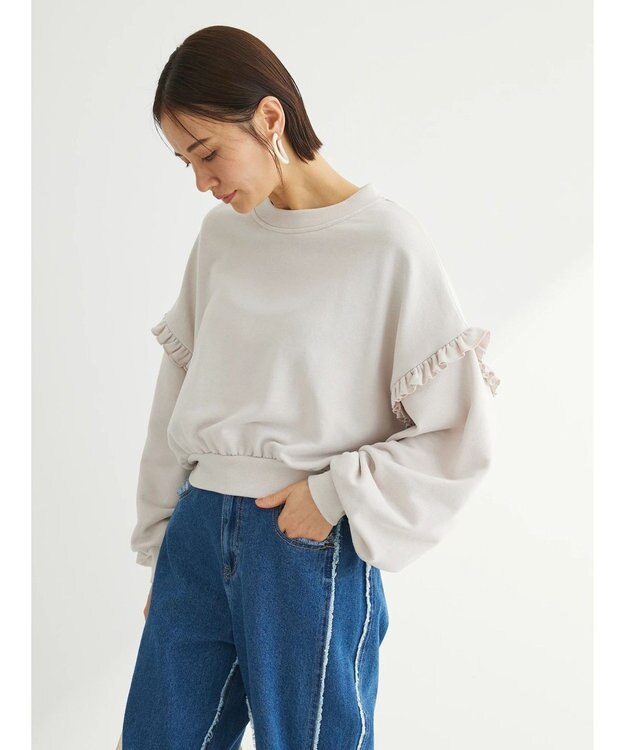 Green Parks ・Ｐｅｔｉｔ　Ｆｌｅｕｒ　ボリュームスリーブスウェット Ivory