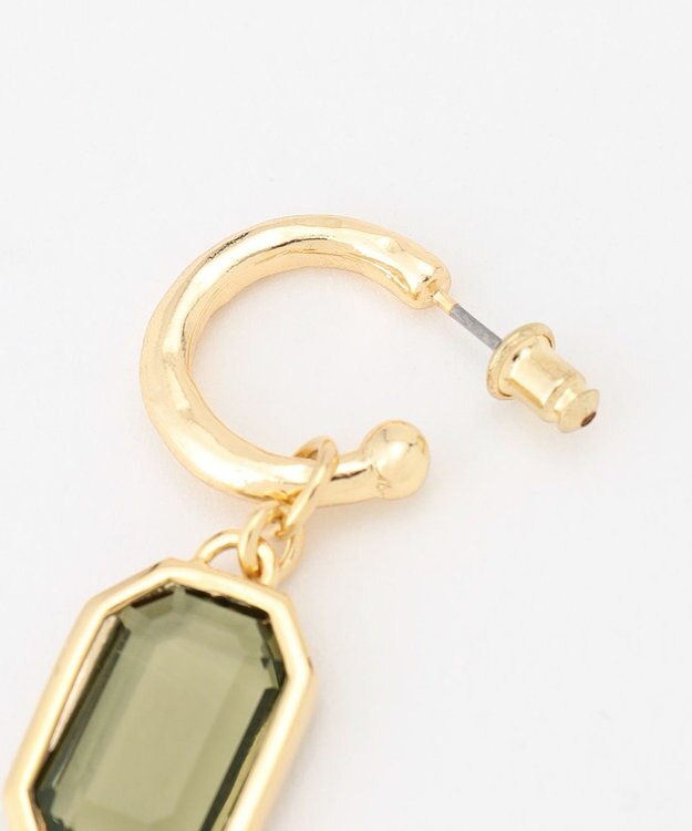 23区 ガラスフープピアス ブラック系