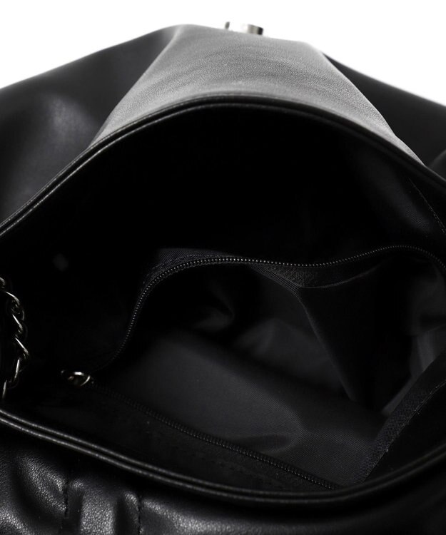 WEGO ギャザーリボンフラップバッグ ブラック