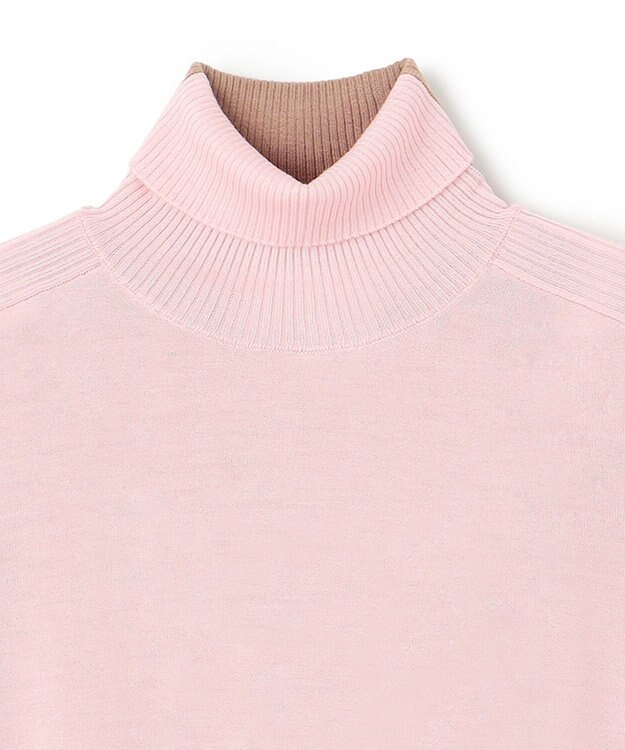 BEIGE， 【洗える】LA MONNAIE / タートルネックニット Pink×Taupe