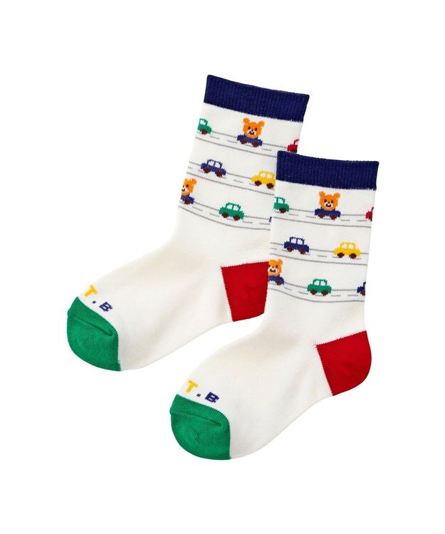 MIKI HOUSE HOT BISCUITS 【9-19cm / 靴下2足セット】 クルー丈 ソックスパック2足セット 白