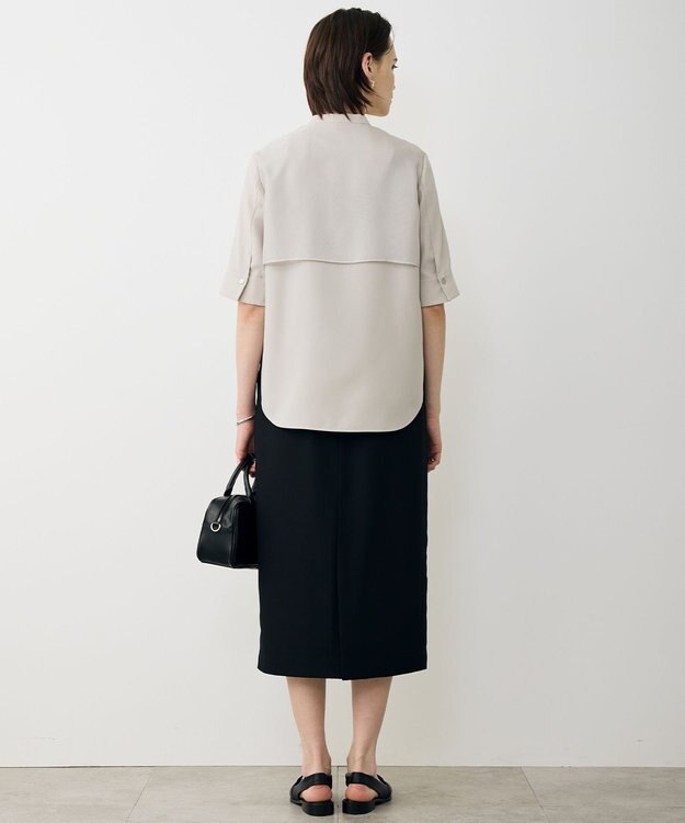 ICB L 【先行予約】FluidBackSatin ナロースカート ブラック