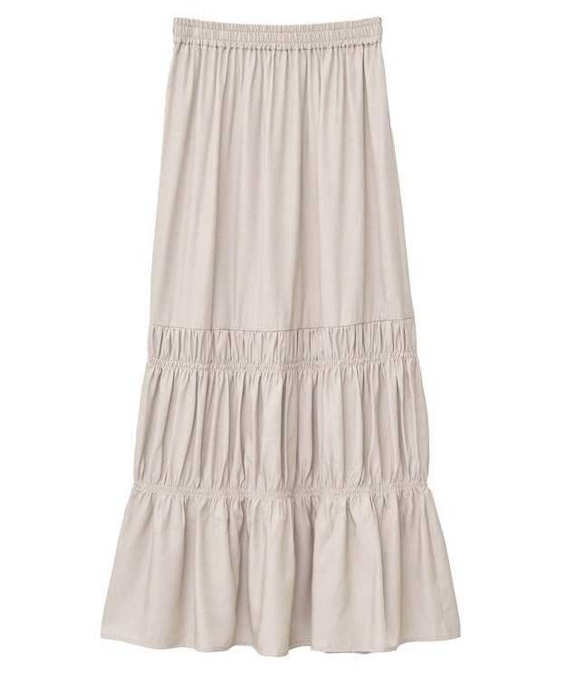 CRAFT STANDARD BOUTIQUE シャーリングティアードIラインスカート Beige