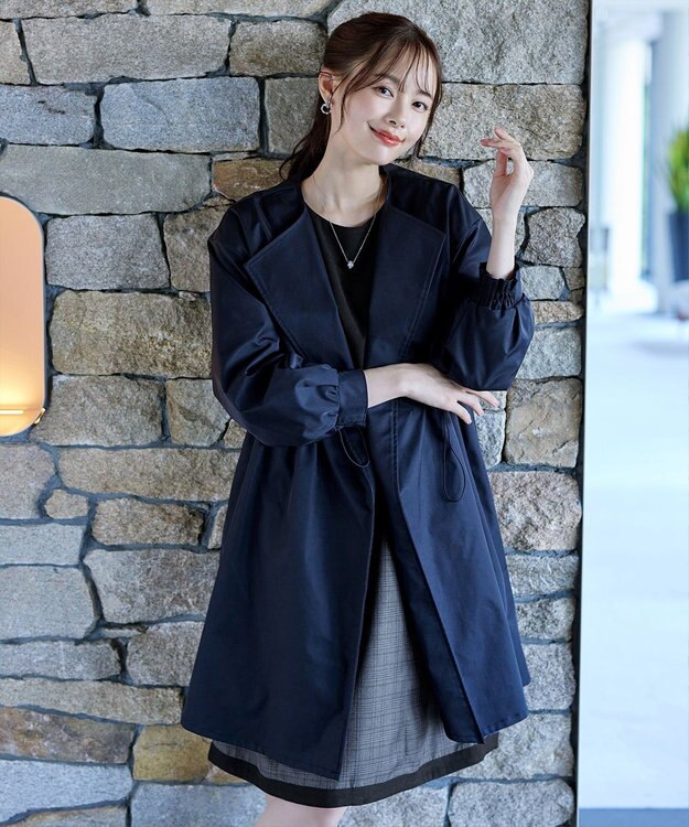 Tiaclasse 【洗える】チェックコンビエンパイアワンピース チャコールチェック