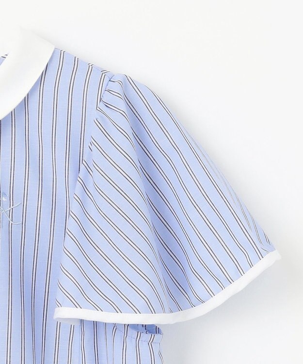 組曲 KIDS 【150-160㎝】サマーストライプ ワンピース サックスブルー系1