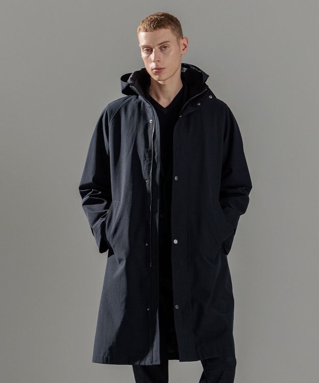 JOSEPH HOMME ウールミックスグログラン　コート ネイビー系