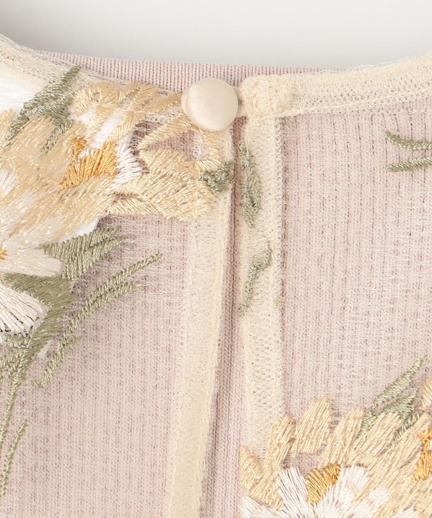 GRACE CONTINENTAL 刺繍ケープニットトップ ベージュ