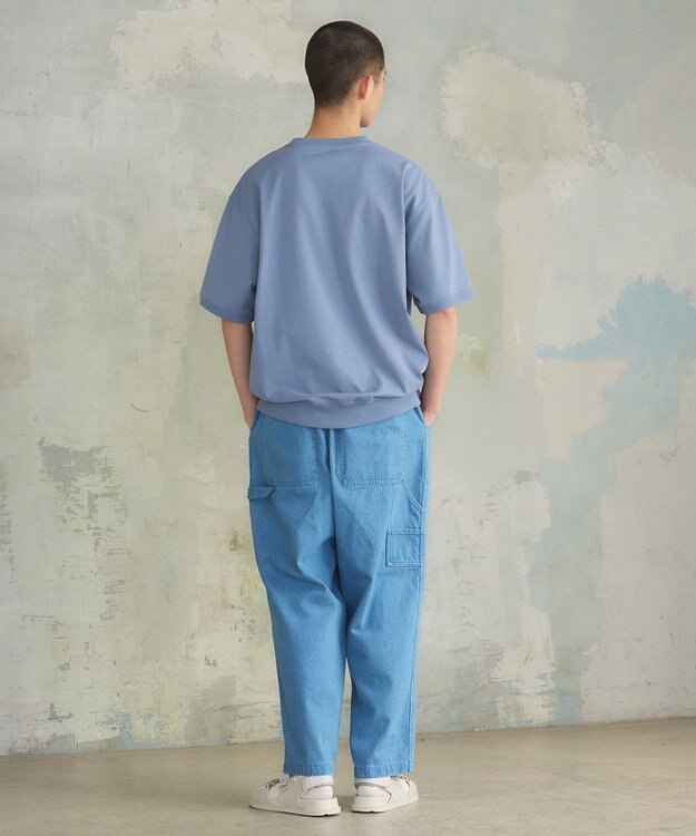 J.PRESS YORK STREET 【UNISEX】ブルドックプリントリブ Tシャツ ダルブルー系