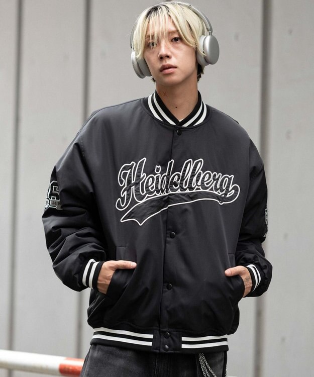 WEGO 【ユニセックス着用ITEM】グラフィックパファースタジャン ブラック