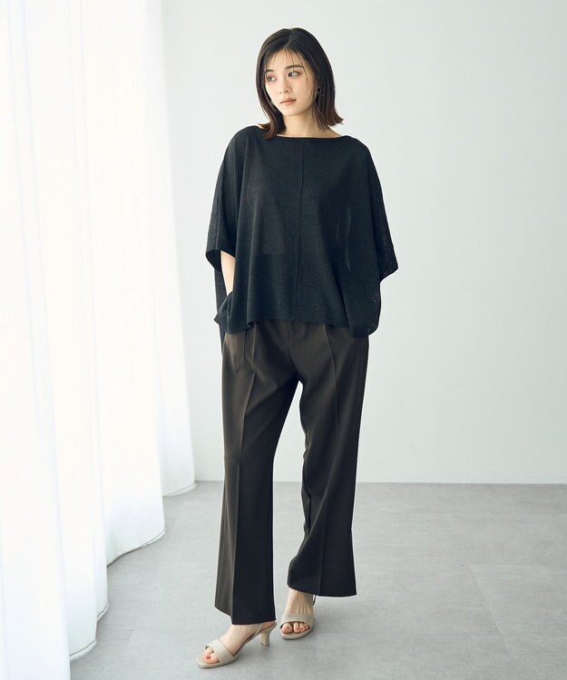 YECCA VECCA ペーパーヤーンルーズニット Black