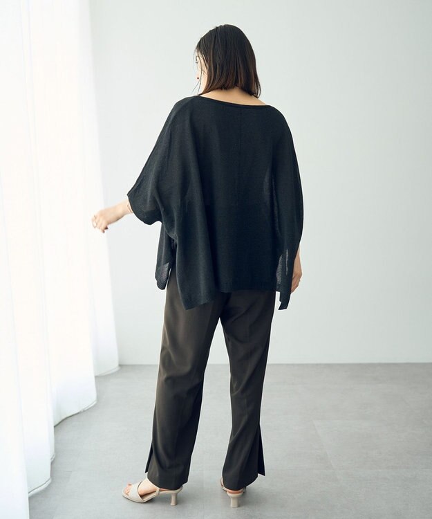 YECCA VECCA ペーパーヤーンルーズニット Black