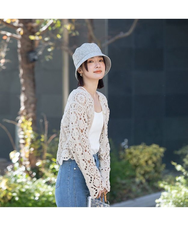 林八百吉商店 un chapeau  ジャガードハット ベージュ