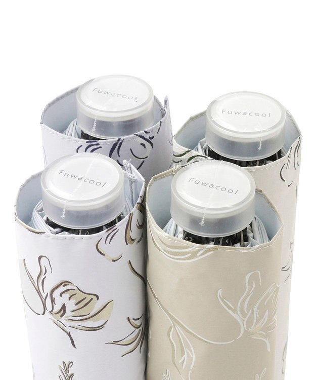 MOONBAT Fuwacool(フワクール) フワクールホワイト 晴雨兼用日傘 折りたたみ傘 シャイニープランツ 軽量 一級遮光／遮熱／UV キャメル