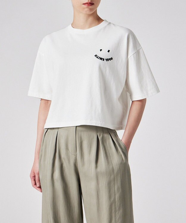 Paul Smith Happy クロップド 半袖Tシャツ オフホワイト