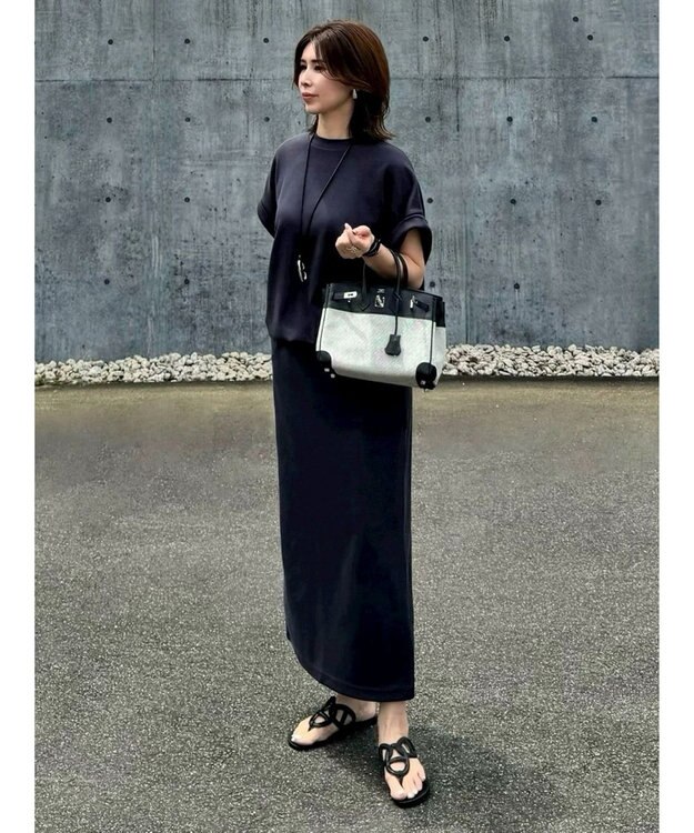 Green Parks バックスリットポンチスカート Charcoal Gray