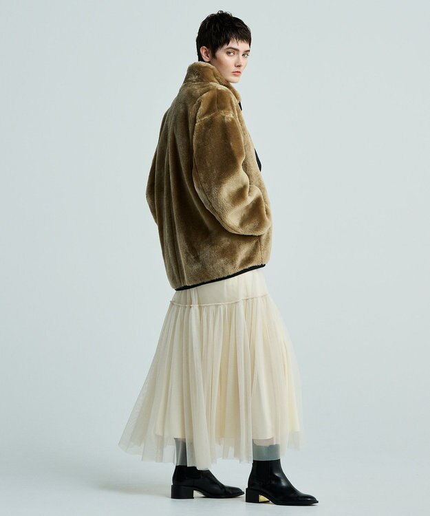 uncrave 【撥水・UVカット】ナイロンタスラン ティアードスカート（uncrave WHITE） ベージュ