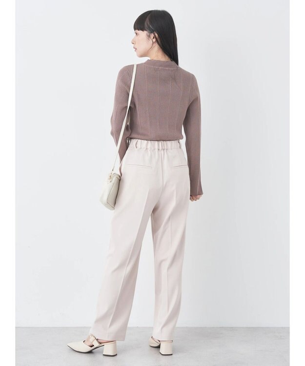 earth music&ecology 袖パールハイネックリブプルオーバー Mocha