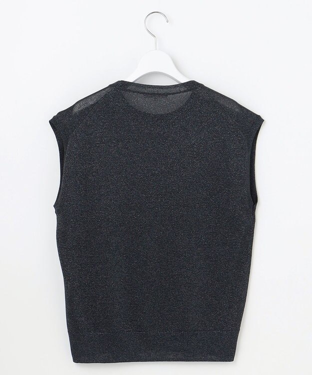 自由区 S 【カタログ掲載】カラーミックスラメスリーブレス ニット ネイビー