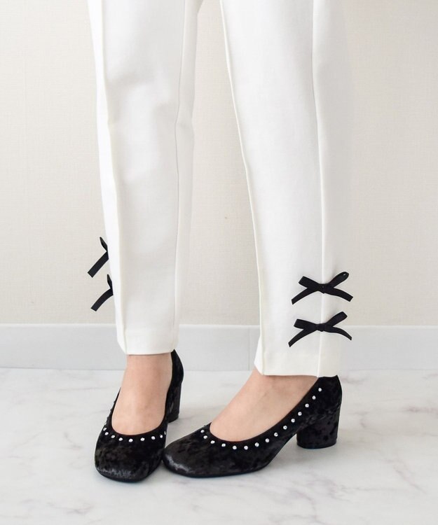 Bridget Birkin 【Bridget Birkin】トップラインビジューオブリークパンプス ブラック雑材