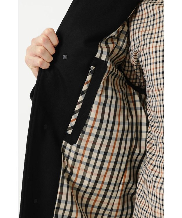 DAKS ウールフラノステンカラージャケット ブラック