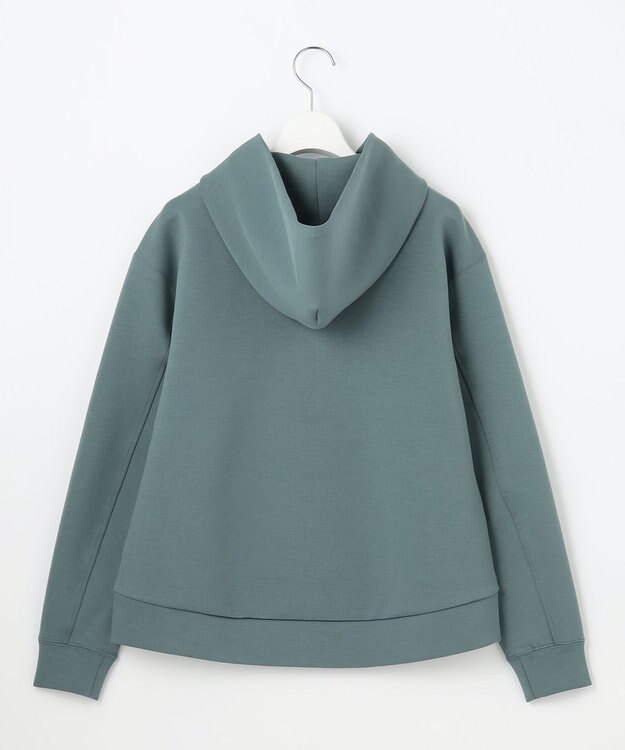 J.PRESS LADIES L ダンボール ジップアップ パーカー グレイッシュグリーン系