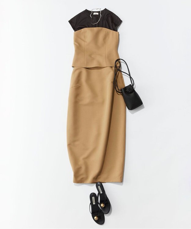 NAVE 【Nave・セットアップ可/洗える/吸水速乾】ドライチノ スカート キャメル系