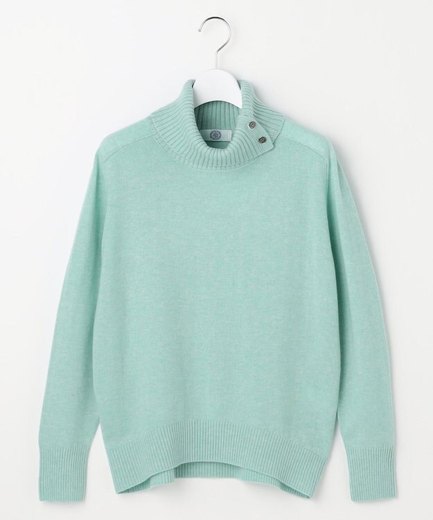 J.PRESS LADIES CASHMERE BLEND 襟付き ニット ミントグリーン系