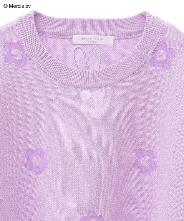 Green Parks Ｍｉｆｆｙ／フラワージャガードニットプルオーバー Lavender