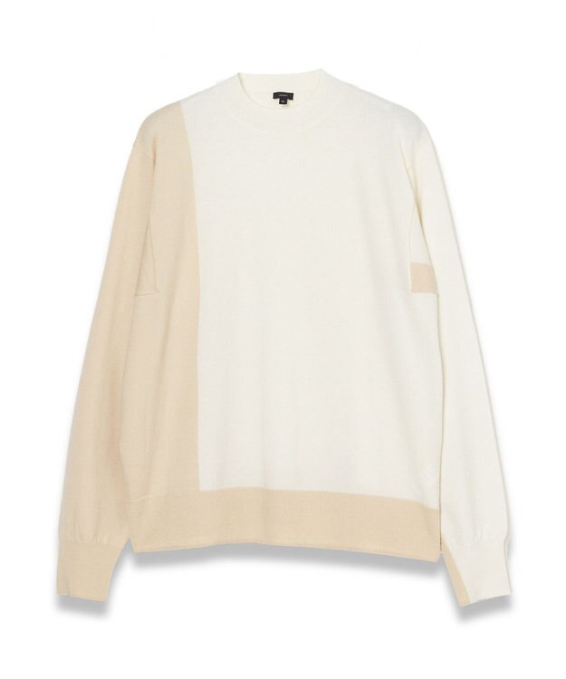JOSEPH 【WEB&OUTLET限定・洗える】パッチカラーニット　モックネック Ivory