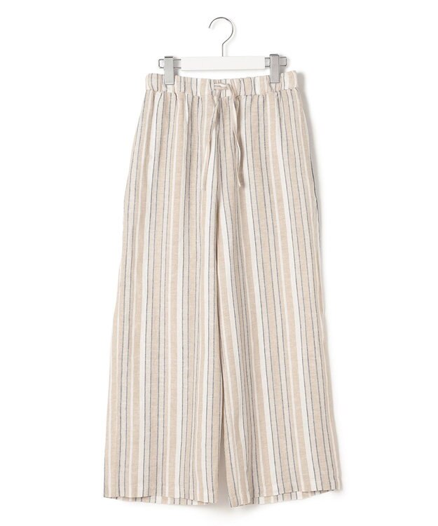 J.PRESS YORK STREET 【WOMEN】コットンリネン　ワイドパンツ ベージュ系1